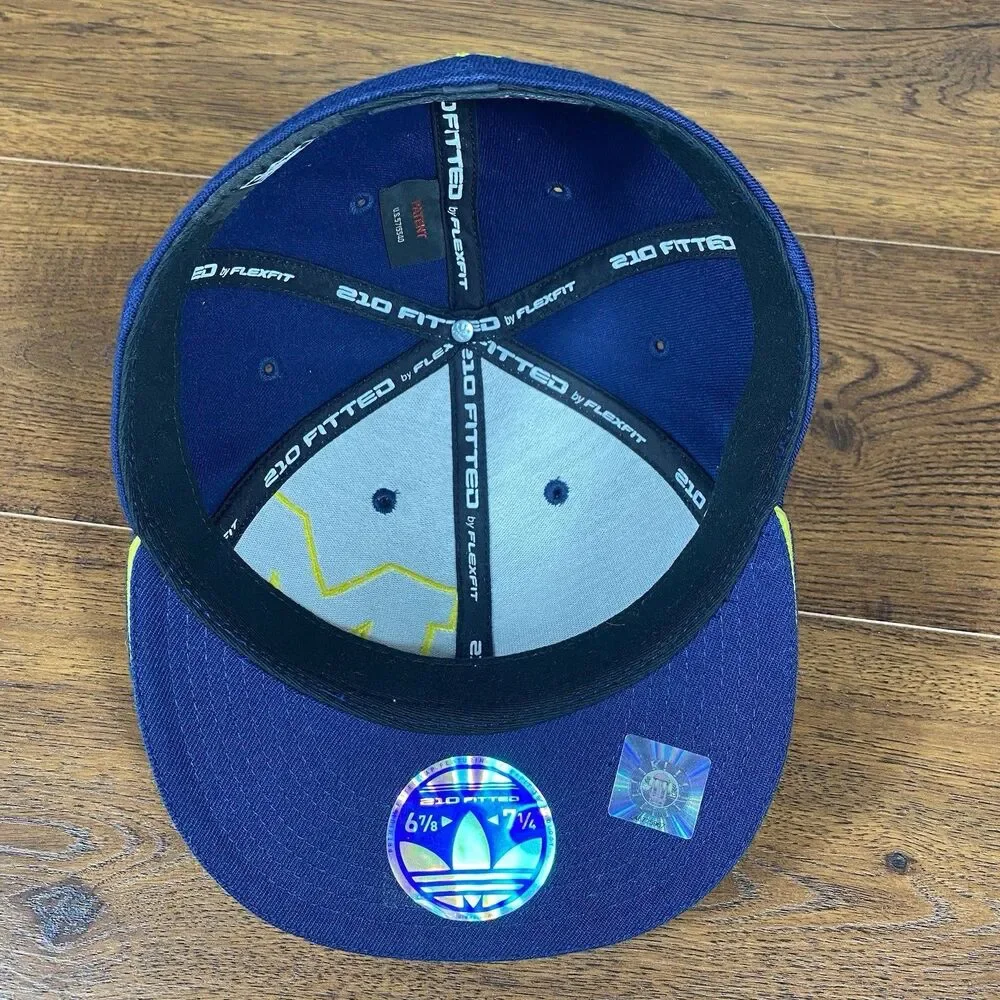 Michigan Wolverines Adidas Flexfit Hat 210 Fitted Size 6 7/8 - 7 1/4 Blue Yellow